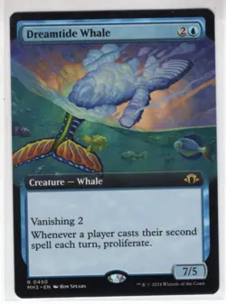 MTG Modern Horizons 3 Rare Card #450 Dreamtide Whale (Extended Art) - Image 1