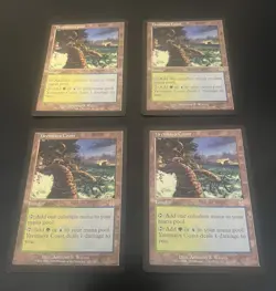 Magic MTG LP Playset Yavimaya Coast Apocalypse x4 Rare Land - Image 1