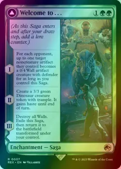 MTG Magic the Gathering REX Borderless Foil #7 Welcome to Jurassic Park World - Image 2