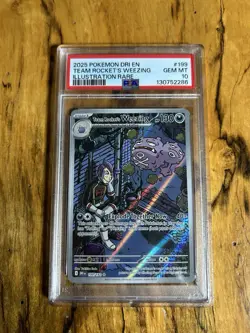 2025 Pokemon Destined Rivals Team Rocket’s Weezing 199/182 PSA 10 Gem Mint - Image 1