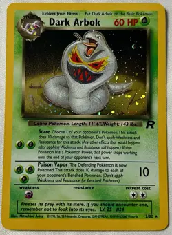 Pokemon TCG Dark Arbok Holo Rare 2/82 Team Rocket 2000 - Image 1