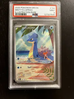 2025 Pokemon Destined Rivals Misty’s Lapras #194 Illustration Rare PSA 9 Mint - Image 1