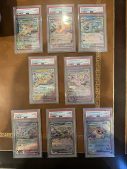 Pokemon TCG Prismatic Evolutions Stampt Promo Eevee EX Card Set PSA10 - Image 1