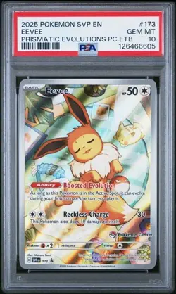 EEVEE PRISMATIC EVOLUTIONS POKEMON CENTER PROMO PSA 10 GEM MINT #173 - Image 1
