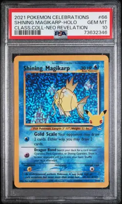 PSA 10 Shining Magikarp 66/64 Pokemon Celebrations 25th Classic Collection Holo - Image 3