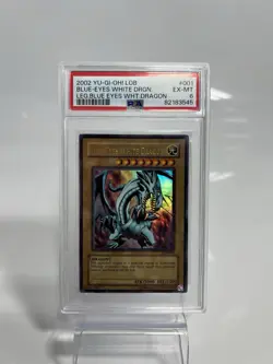 2002 YU-GI-OH! LOB-LEGEND OF BLUE EYES WHITE DRAGON BLUE-EYES WHITE DRAGON PSA 6 - Image 1