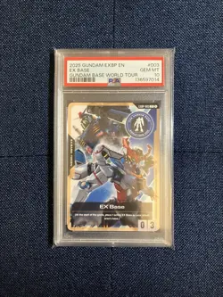 PSA 10 Gundam Card Game EX Base Gundam Base World Tour PROMO EXBP-003 US Seller - Image 1