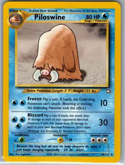 Piloswine 44/111 Non Holo Neo Genesis - Pokemon Card - NM - Image 1