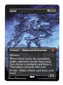 FOIL GRIEF (BORDERLESS) Modern Horizons 2 Magic MTG MINT CARD - Image 1