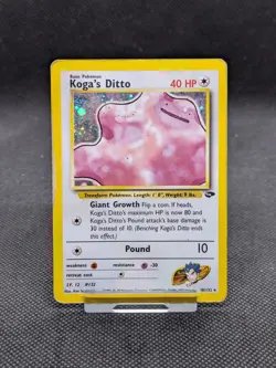 Pokemon Kogas Ditto 10/132 Holo Card Gym Challenge WOTC Played - Image 1