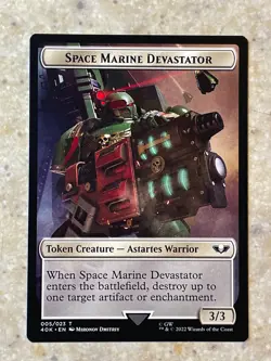 MTG NM Soldier / Space Marine Devastator Token [Warhammer 40K] - Image 1