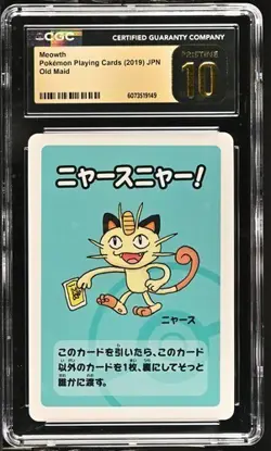 CGC 10 Pristine Meowth Old Maid 2019 Japanese Pokemon Trading Card - Image 1
