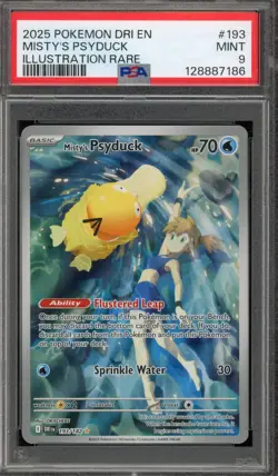 Pokemon Misty's Psyduck Destined Rivals Illustration Rare #193 PSA 9 Mint - Image 1