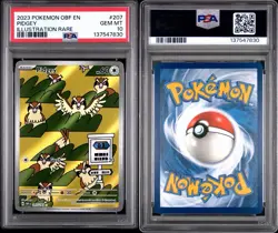 2023 Pokemon Pidgey 207/197 Obsidian Flames Illustration Rare PSA 10 Gem Mint - Image 2