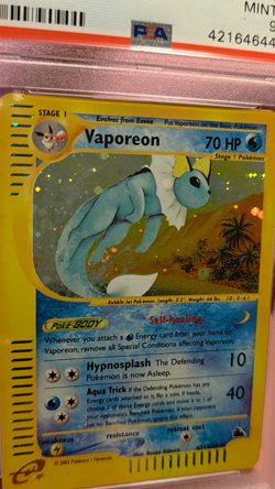 2003 Pokemon Skyridge Vaporeon Holo PSA 9 - Image 2