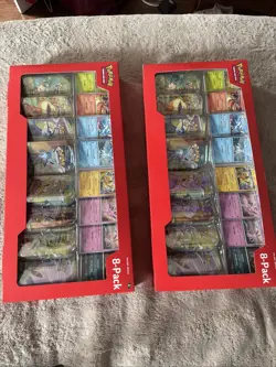 Pokemon TCG Prismatic Evolutions Mini Tins Sealed, 2 Costco 8 Pack - Image 1