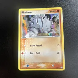 Pokemon Rhyhorn 62/106 2005 EX Emerald Reverse Holo Stamped Variant Collection - Image 1