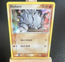 Pokemon Rhyhorn 62/106 2005 EX Emerald Reverse Holo Stamped Variant Collection - Image 3