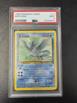 1999 Pokemon Fossil Articuno #17 PSA 9 - Image 1