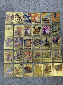 55 PCS Gold Foil Fan Art Cards Pack - VMAX GX TCG Rare, Collectible Gift Lot3 MP - Image 1