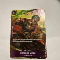 One Piece TCG | Roronoa Zoro | Pre-Release Tournament Winner | P-045 | Bandai NM - Image 1