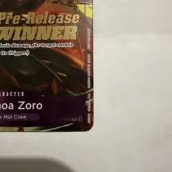 One Piece TCG | Roronoa Zoro | Pre-Release Tournament Winner | P-045 | Bandai NM - Image 2