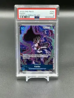 2023 ONE PIECE OP04-KINGDOMS OF INTRIGUE #044 KAIDO ALTERNATE ART PSA 9 - Image 1
