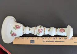 2 - Milk Glass Vintage Table Lamp Parts, Project Candlesticks U Hand Painted. - Image 2