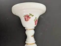 2 - Milk Glass Vintage Table Lamp Parts, Project Candlesticks U Hand Painted. - Image 5