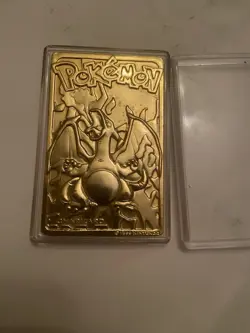 Pokemon Charizard 23k gold plated Trading card with Case Protection - Image 1