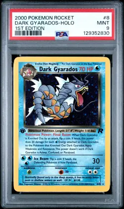 2000 POKEMON ROCKET 1ST EDITION #8 DARK GYARADOS-HOLO PSA 9 - Image 1