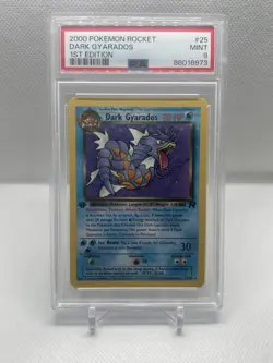 2000 POKEMON ROCKET 1ST EDITION Non-Holo #8 DARK GYARADOS MINT PSA 9 Rare!! 🐉🔥 - Image 1