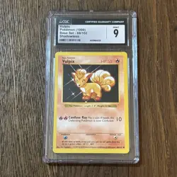 CGC 9 Vulpix 1999 Base Set Shadowless Non Holo. 68/102 Pokemon Card - Image 1