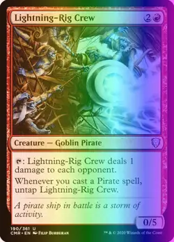 MTG Magic the Gathering Lightning-Rig Crew (190/794) Commander Legends LP FOIL - Image 1