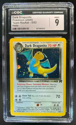 2000 Pokemon Team Rocket Dark Dragonite Holo #5/82 CGC 9 - Image 1