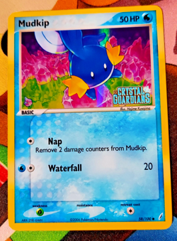 2006 Pokemon EX Mudkip 58/100 Crystal Guardians Stamped Reverse Holo LP - Image 1