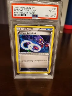 2014 Pokemon XY Gengar Spirit Link PHF Holo #95 PSA 6 - Image 1