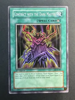 YuGiOh Contract With the Dark Master DCR-087 1st Edition LP - Image 1