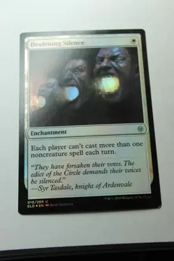 MTG Deafening Silence x1-Foil -Throne of Eldraine-Lightly Played - Image 1