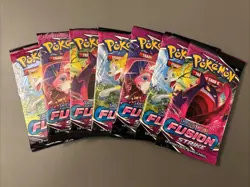Pokemon TCG: Fusion Strike Booster Pack Lot Of 7x Packs New Factory Sealed - Image 1