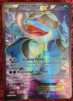 POKEMON TCG Seismitoad EX (106 Full Art) 106/111 XY - Furious Fists Holo - Image 1