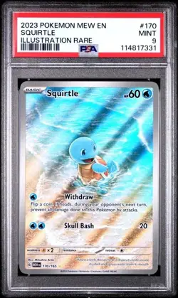 Pokemon TCG Squirtle Illustration Rare 170/165 PSA 9 MINT Scarlet & Violet 151 - Image 1