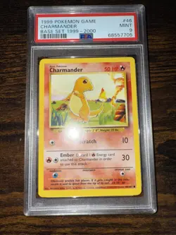 1999 Pokemon Charmander Base Set Unlimited #46 PSA 9 MINT - Image 1