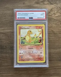1999 Pokemon Base Set Unlimited Charmander #46 PSA 9 MINT - Image 1