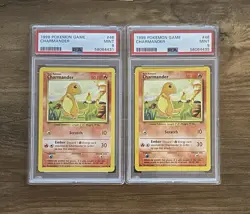 1999 Pokemon Base Set Unlimited Charmander #46 PSA 9 MINT - Image 3