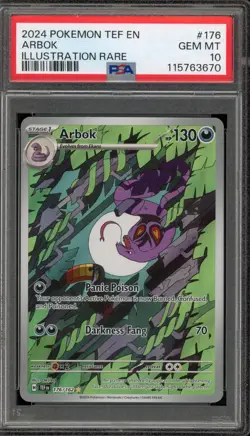 Pokemon Arbok Temporal Forces Illustration Rare #176 PSA 10 Gem Mint - Image 1