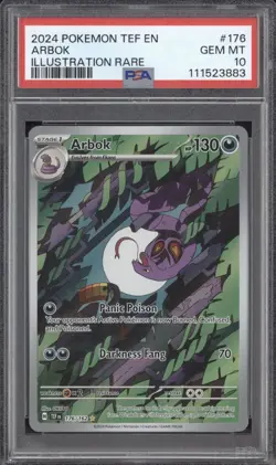 Arbok 2024 Pokemon Temporal Forces 176/162 Illustration Rare PSA 10 - Image 1