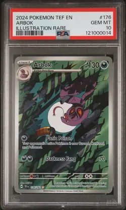 2024 POKEMON TEF EN-TEMPORAL FORCES ILLUSTRATION RARE #176 ARBOK PSA 10 - Image 1