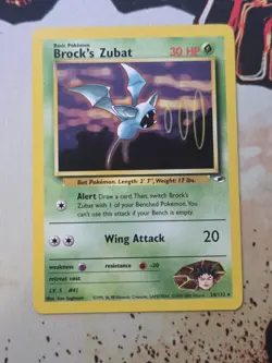 Brock's Zubat (24) 024/132 Rare Unlimited Gym Heroes Pokemon NM - Image 1