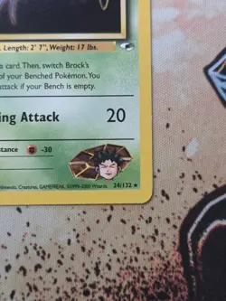 Brock's Zubat (24) 024/132 Rare Unlimited Gym Heroes Pokemon NM - Image 5